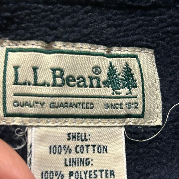L.L. Bean Shacket Jacket Mens S Blue Green Plaid Pockets Fleece Lined Work Camp - Picture 10 of 12